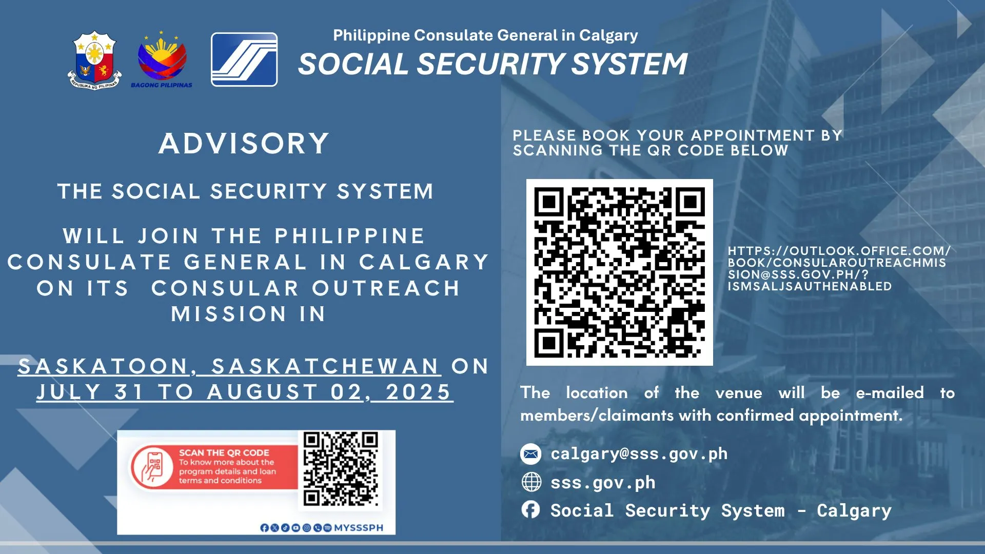 SSS to Join Consular Outreach Mission in Saskatoon, Saskatchewan – July 31 to August 2, 2025